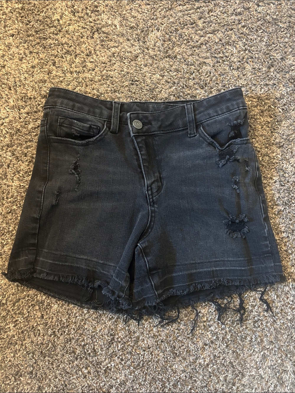 Vervet Black Distressed Denim Shorts - Women